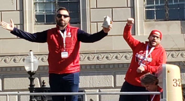 Grant and Danny were part of history during Saturday's Nationals victory parade Grant Paulsen and Danny Rouhier of the "Grant & Danny Show" take part in the Washington Nationals victory parade in Washington, D.C. on Saturday, November 1.