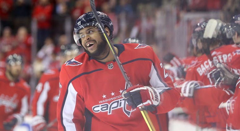 Caps winger Devante Smith-Pelly flashes his trademark smile Devante_SmithPelly