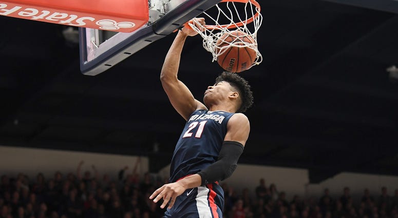 Rui Hachimura dunks on the Saint Mary's Gaels in March 2019 Rui Hachimura dunks on the Saint Mary's Gaels in March 2019