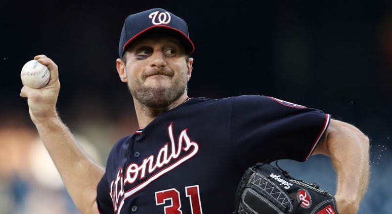 Nationals ace Max Scherzer. Nationals pitcher Max Scherzer dominates despite black eye and broken nose.