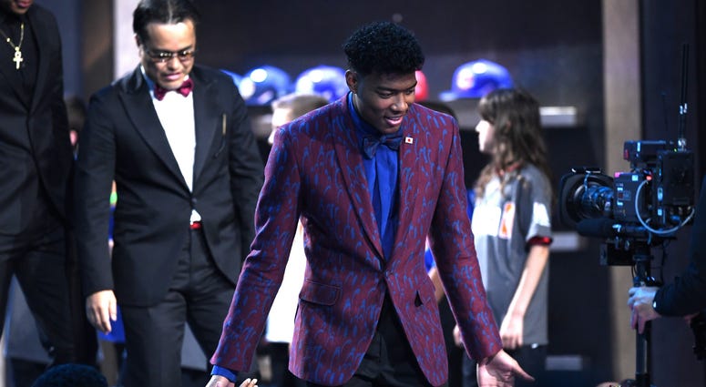 Rui Hachimura is introduced before the start of the 2019 NBA Draft Rui Hachimura is introduced before the start of the 2019 NBA Draft