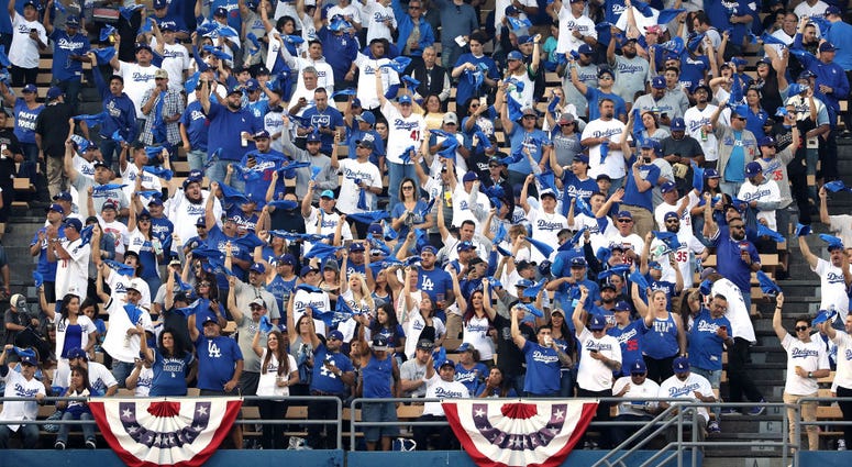 Grumpy Dodgers fan does not like rally towels Grumpy Dodgers fan does not like rally towels