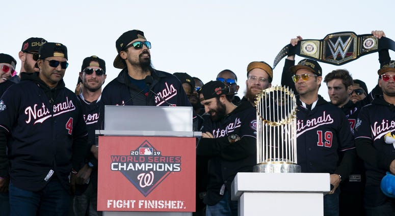 Tony Two Bags' best moments from his final season with Nats. Anthony Rendon speaks at the Washington Nationals World Series parade.