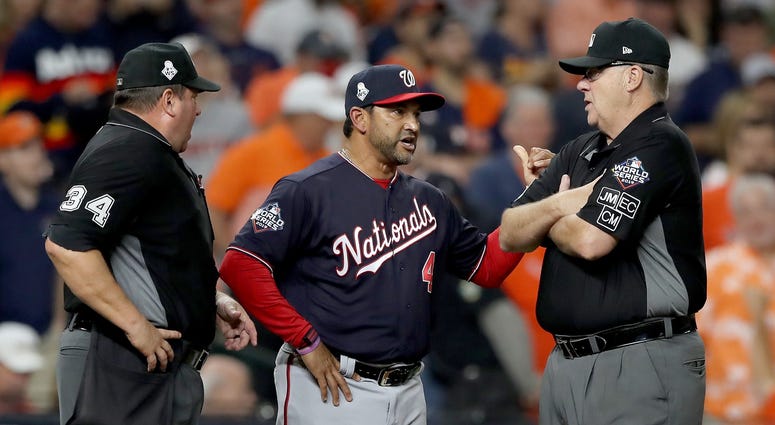 Dave Martinez was not pleased with the umpiring. Best pictures of World Series umpire controversy, Dave Martinez ejection
