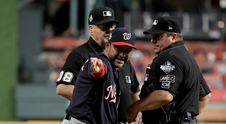 Even after upholding the call, Dave Martinez was still angry at umpires. Best pictures of World Series umpire controversy, Dave Martinez ejection