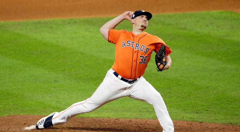 Nationals strengthen bullpen with addition of Will Harris on multi-year deal. Will Harris of the Houston Astros delivers the pitch against the Washington Nationals during the seventh inning in Game 7.