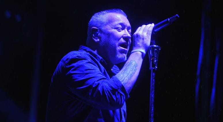 Smash Mouth lead singer Steve Harwell performing in 2015 at 90sFEST, because that's the era when Smash Mouth was still relevant: the 1990s. Until today, apparently. So, Smash Mouth is reporting Bryce Harper news now???