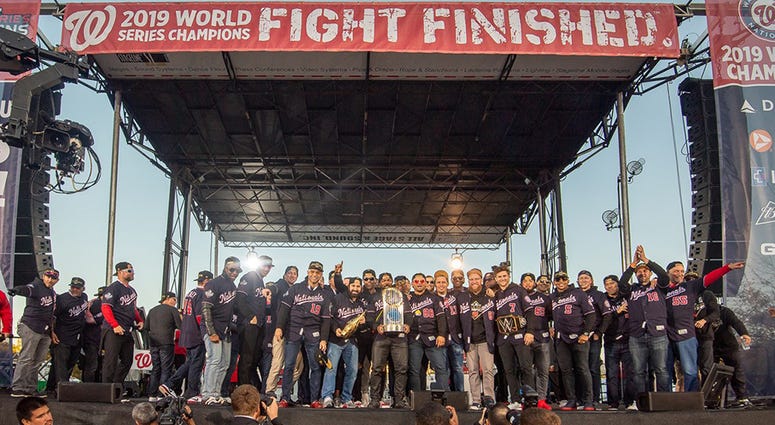 It was a picture-perfect Saturday in the nation’s capital as hundreds of thousands of fans celebrated the 2019 World Series Champion Washington Nationals. Washington Nationals players and coaches roll through the streets of Washington, D.C. and then speak on stage, celebrating their 2019 World Series championship with a few hundred thousand fans on November 2, 2019.