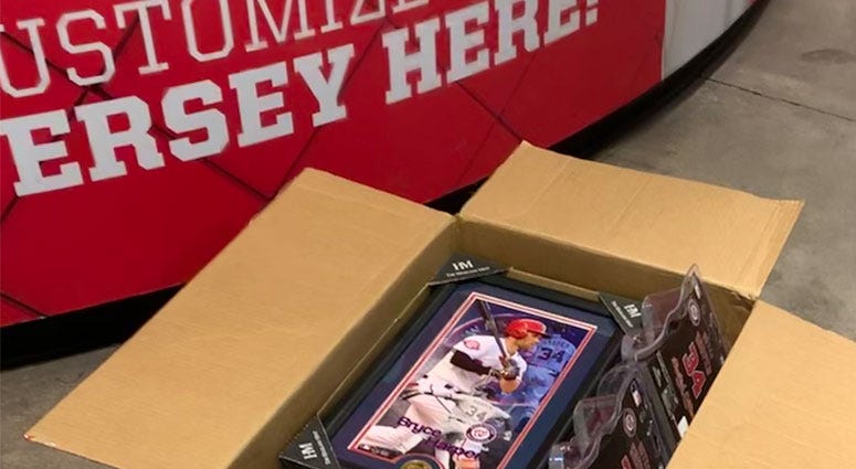 Bryce Harper Merchandise Bryce Harper merchandise being boxed up at Nationals Park
