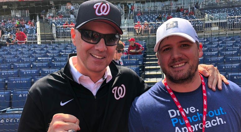 Eric Bickel and Junkies producer Matt Valdez at Nats Park. Eric Bickel and Junkies producer Matt Valdez at Nats Park.