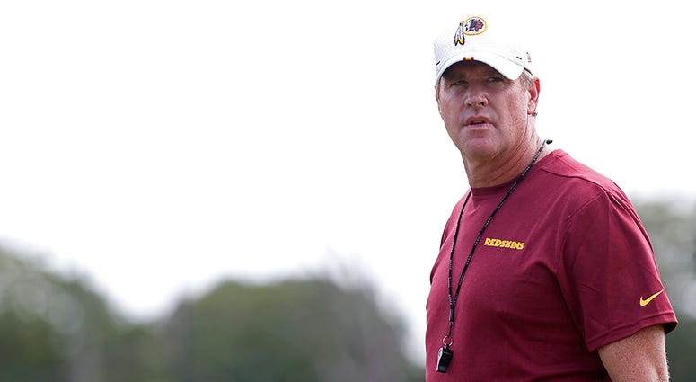 Jay Gruden on the field at Redskins Training Camp. Jay Gruden on the field at Redskins Training Camp.