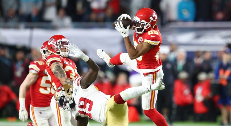 Kendall Fuller intercepts a pass against the 49ers in the fourth quarter of Super Bowl LIV Kendall Fuller returns to Redskins on four-year deal