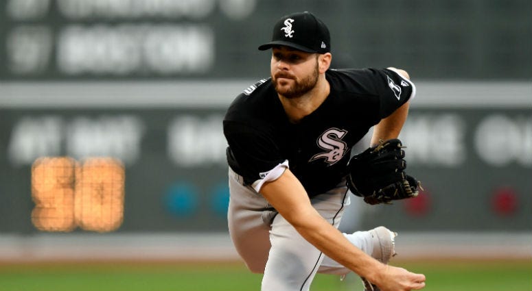 Lucas Giolito pitching for the Chicago White Sox. Lucas Giolito pitching for the Chicago White Sox