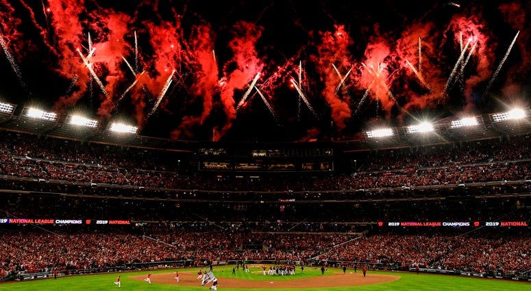 Only the best fireworks display to celebrate winning the National League pennant Nats Park Fireworks