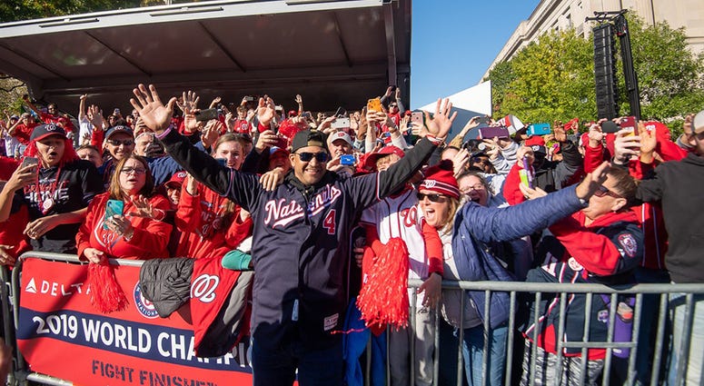 It was a picture-perfect Saturday in the nation’s capital as hundreds of thousands of fans celebrated the 2019 World Series Champion Washington Nationals. Washington Nationals players and coaches roll through the streets of Washington, D.C. and then speak on stage, celebrating their 2019 World Series championship with a few hundred thousand fans on November 2, 2019.