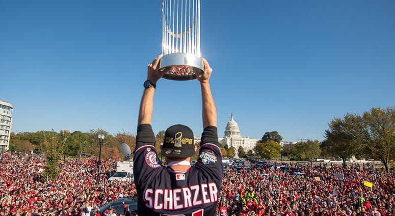 It was a picture-perfect Saturday in the nation’s capital as hundreds of thousands of fans celebrated the 2019 World Series Champion Washington Nationals. Washington Nationals players and coaches roll through the streets of Washington, D.C. and then speak on stage, celebrating their 2019 World Series championship with a few hundred thousand fans on November 2, 2019.