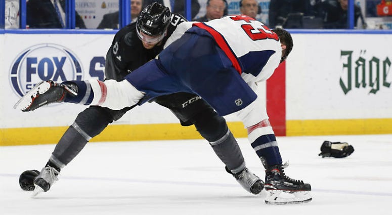 Tom Wilson pounded Erik Cernak out of his skates in the Caps' latest game in Tampa The Caps 'took a pound of flesh' and left their mark in Tampa