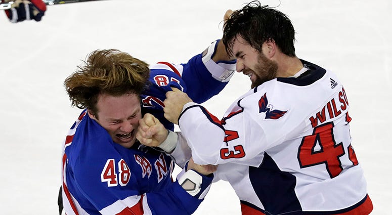 Tom Wilson of the Capitals fights with Rangers winger Brendan Lemieux in November 2019 John Carlson positive NHL would handle cheating differently