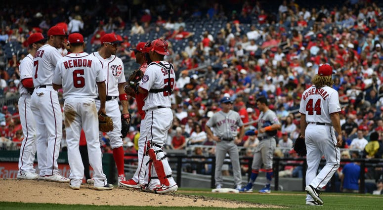 Rosenthal walks off the mound after allowing four earned runs in his regular-season debut for the Nationals Sean Doolittle likens Nats' bullpen woes to 'Top Gun'