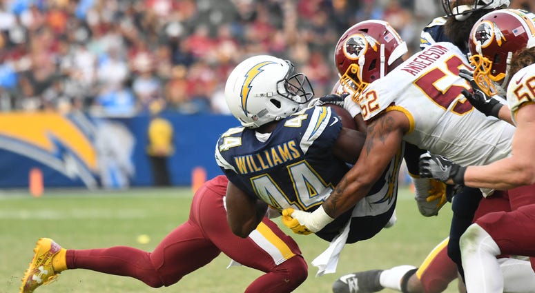 Ryan Anderson takes down Chargers running back Andre Williams Ryan_Anderson_Redskins