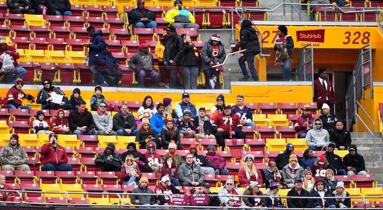 General view of the FedEx Field stands during the first half of a 2017 game FedEx_Field_Empty
