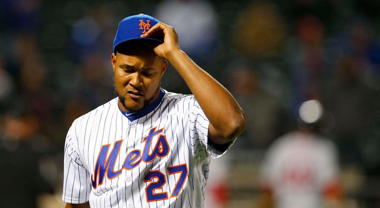 Jeurys Familia reacts after a blown save against the Nationals Jeurys_Familia_Blown_Save