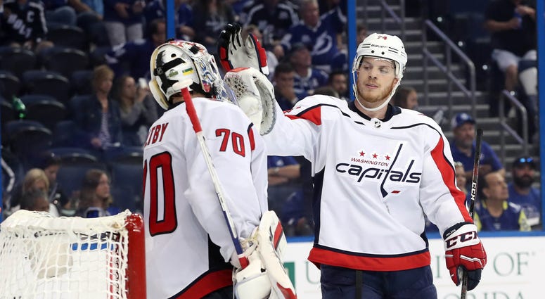 John Carlson and Braden Holtby of the Washington Capitals holtby_carlson_caps
