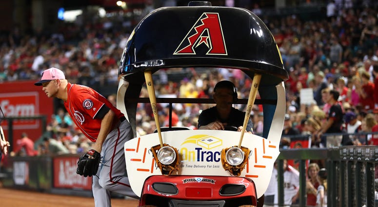 Ryan Madson steps out of the Diamondbacks' bullpen cart in May Diamondbacks_Bullpen_Cart
