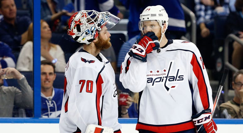 John Carlson and Braden Holtby of the Washington Capitals. John_Carlson_Braden_Holtby