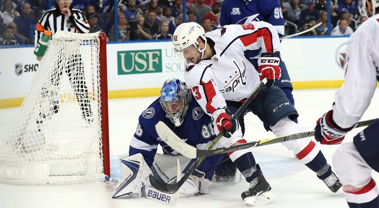Jay Beagle denied by Tampa goaltender Andrei Vasilevskiy Jay_Beagle_Capitals_Lightning