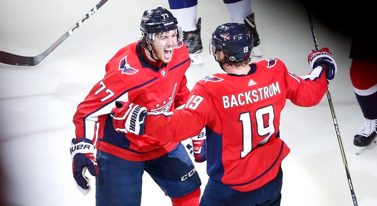 T.J. Oshie celebrates his second-period goal in Game 6 TJ_Oshie_Goal_Capitals_Lightning_Game_6