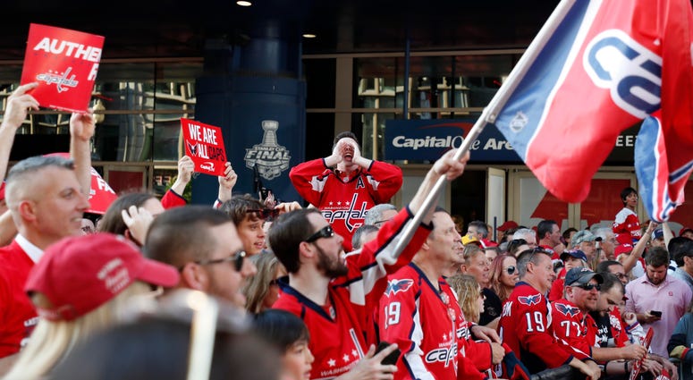 Caps fans wait outside Capital Arena before Game 4 of the Stanley Cup Final Capitals_Fans_Stanley_Cup