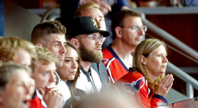 Bryce Harper watches Game 4 of the Stanley Cup Final. Bryce_Harper_Capitals