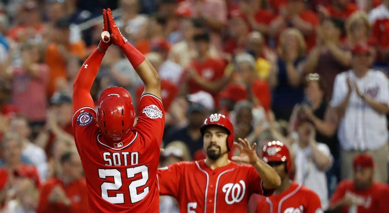Juan Soto celebrates after hitting a home run Juan_Soto_Home_Run