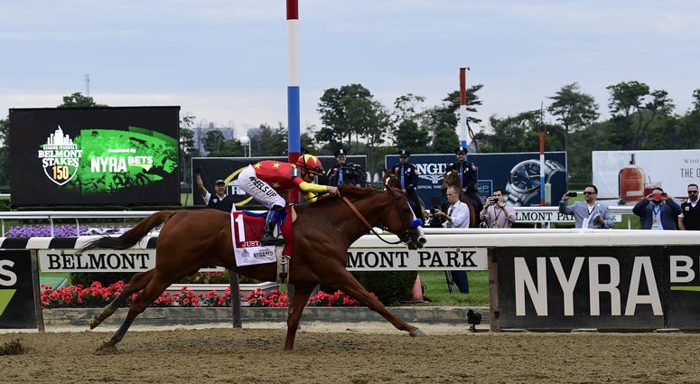 Justify wins the 150th running of the Belmont Stakes Justify_Triple_Crown