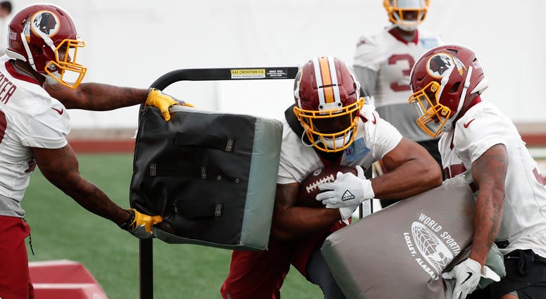 Washington Redskins running backs practice. redskins_running_backs