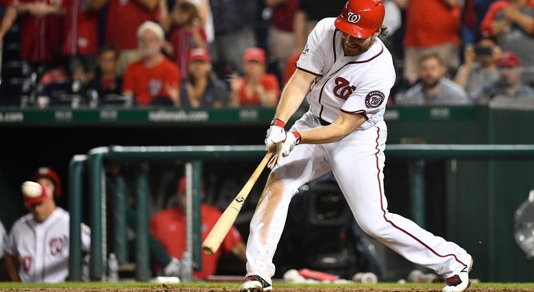 Daniel Murphy digs a slider out of the dirt for the game-winning hit Daniel_Murphy_Game_Winning_Hit