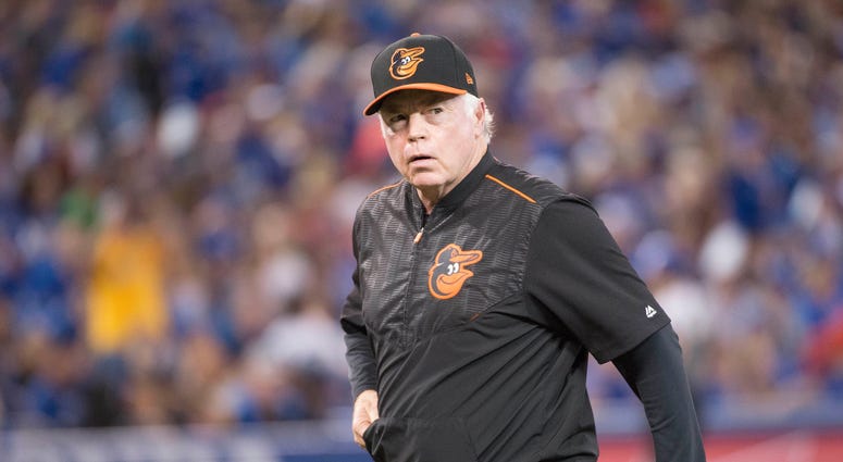 Buck Showalter walks to the dugout. Buck_Showalter