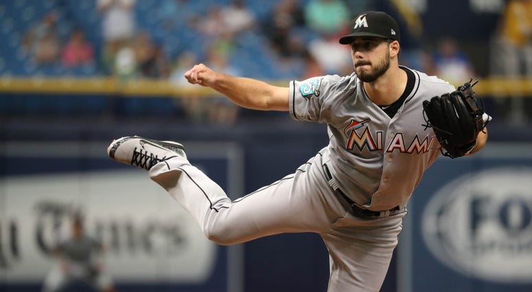 Kyle Barraclough pitches at Tropicana Field in 2018 Barraclough not worried where he slots into Nationals pen