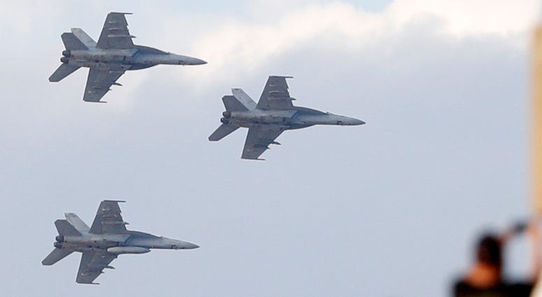 Military flyover during the National Anthem flyover_anthem