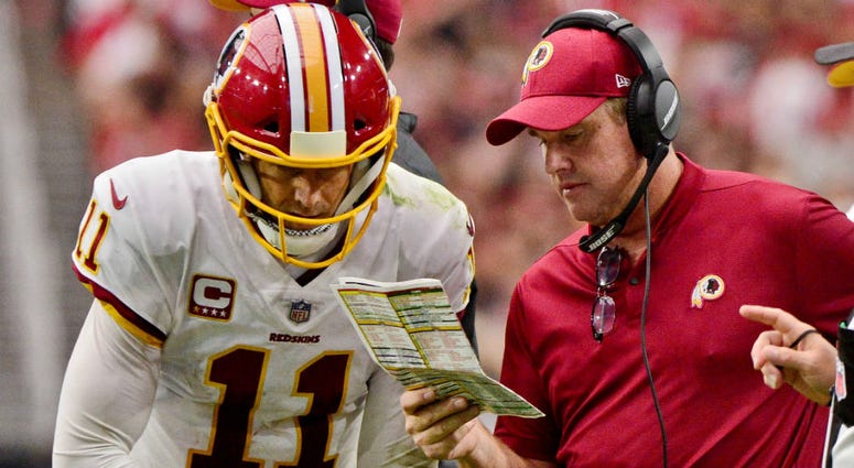 Redskins head coach Jay Gruden and quarterback Alex Smith. Jay_Gruden_Alex_Smith