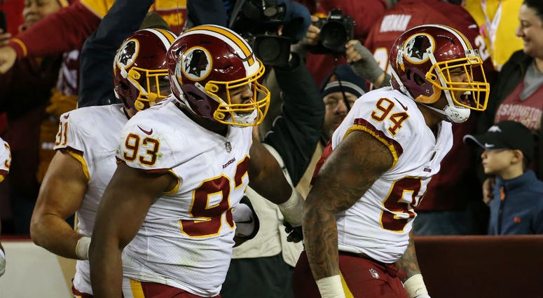Redskins defenders Jonathan Allen and Preston Smith. Redskins_Jonathan_Allen