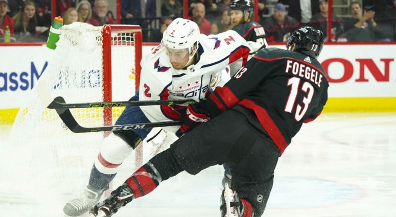 Hurricanes forward Warren Foegele scored after 17 seconds in Game 4. Hurricanes forward Warren Foegele scored after 17 seconds in Game 4.
