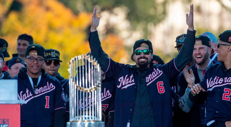 Anthony Rendon's last time in a Nats jersey: At the World Series parade. Washington Nationals third baseman Anthony Rendon at the World Series Championship Parade