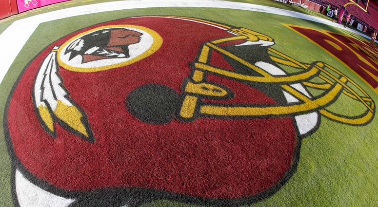 A general view of the Redskins logo at FedEx Field Redskins_Logo