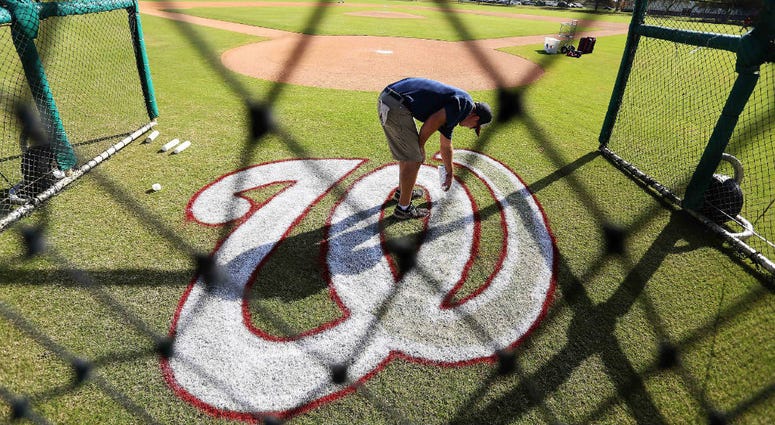Washington Nationals logo painted for Spring Training. Nationals_Logo_Spring