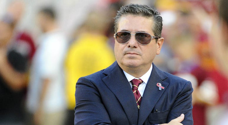No, Dan Snyder won't be selling the Washington Redskins. Washington Redskins owner Daniel Snyder looks on before an NFL game.