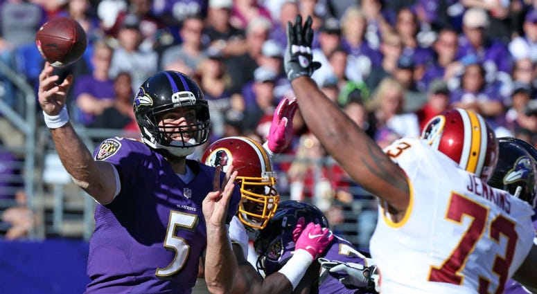 Baltimore Ravens quarterback Joe Flacco. Joe_Flacco_Redskins