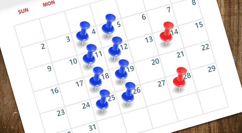 Here's what your life would look like under the current 'biweekly' parameters biweekly-calendar
