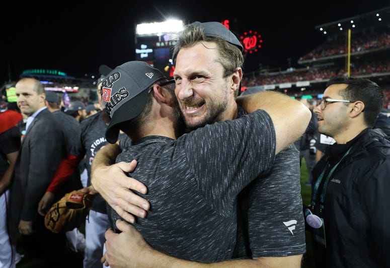 Max Scherzer happy looks like an angry pirate. Even when happy, Nats' Max Scherzer is still intimidating